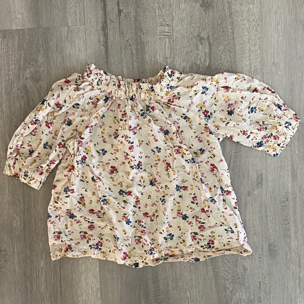 GAP kids floral cream floral blouse size M 6/7